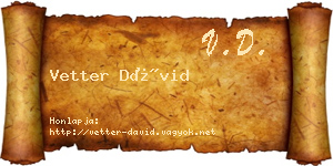 Vetter Dávid névjegykártya